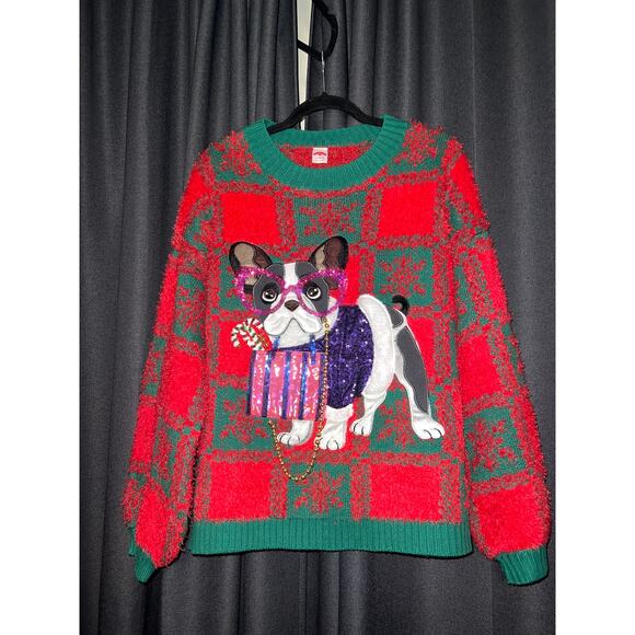 Ugly Christmas Sweater Xmas Size XL Dog - Picture 1 of 3